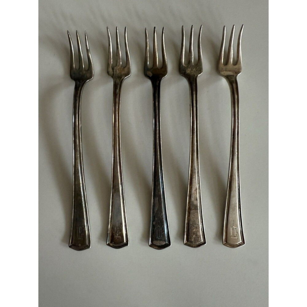 Antique 1913 Gorham Alvin silver plate 5 Cocktail Forks George Washington